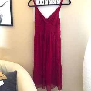 Red midi summer dress
